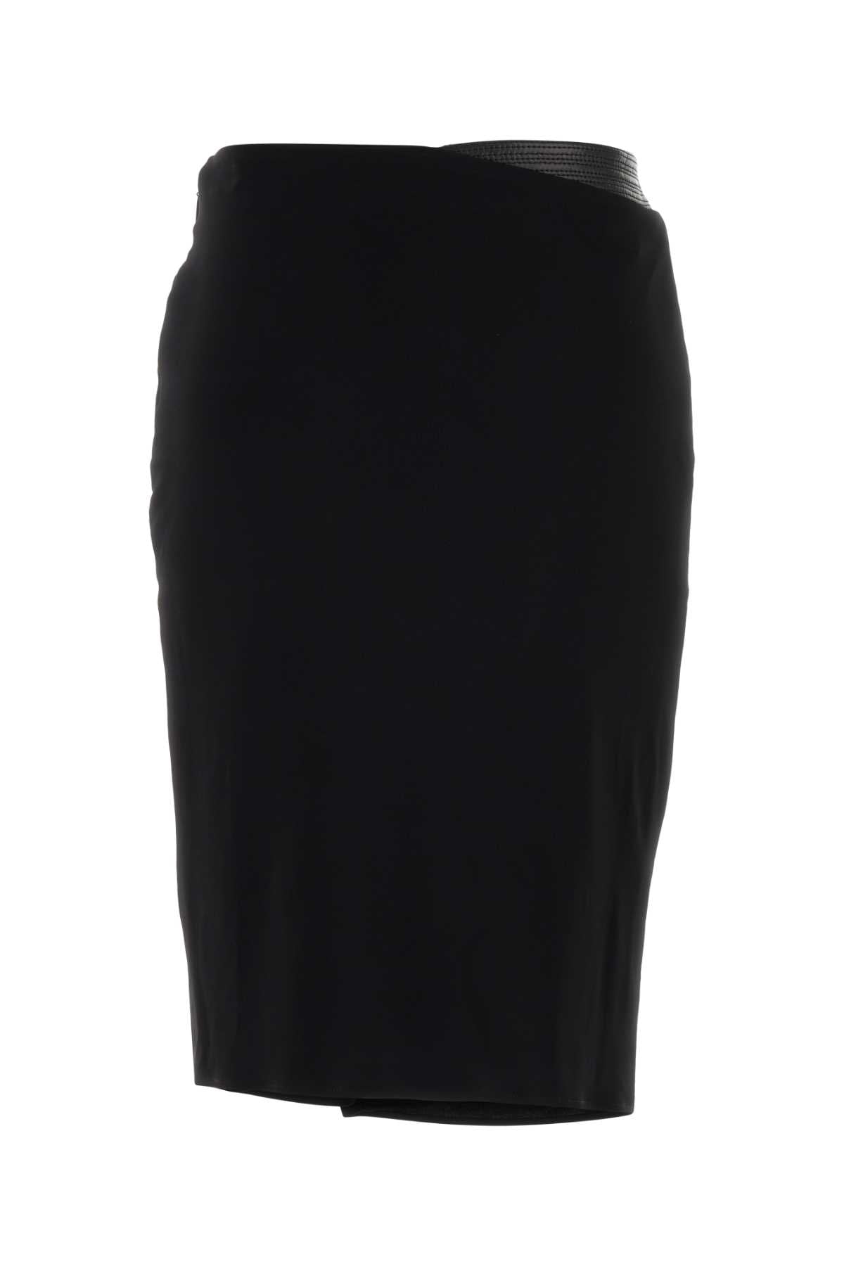 Black Stretch Viscose Skirt 1.outer Fabric:elastane Gonne