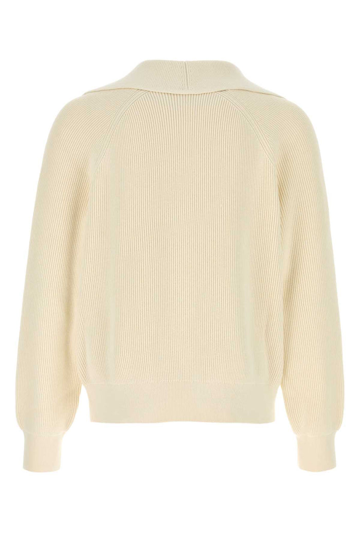Cream Cotton Blend Sweater Chalk Maglieria