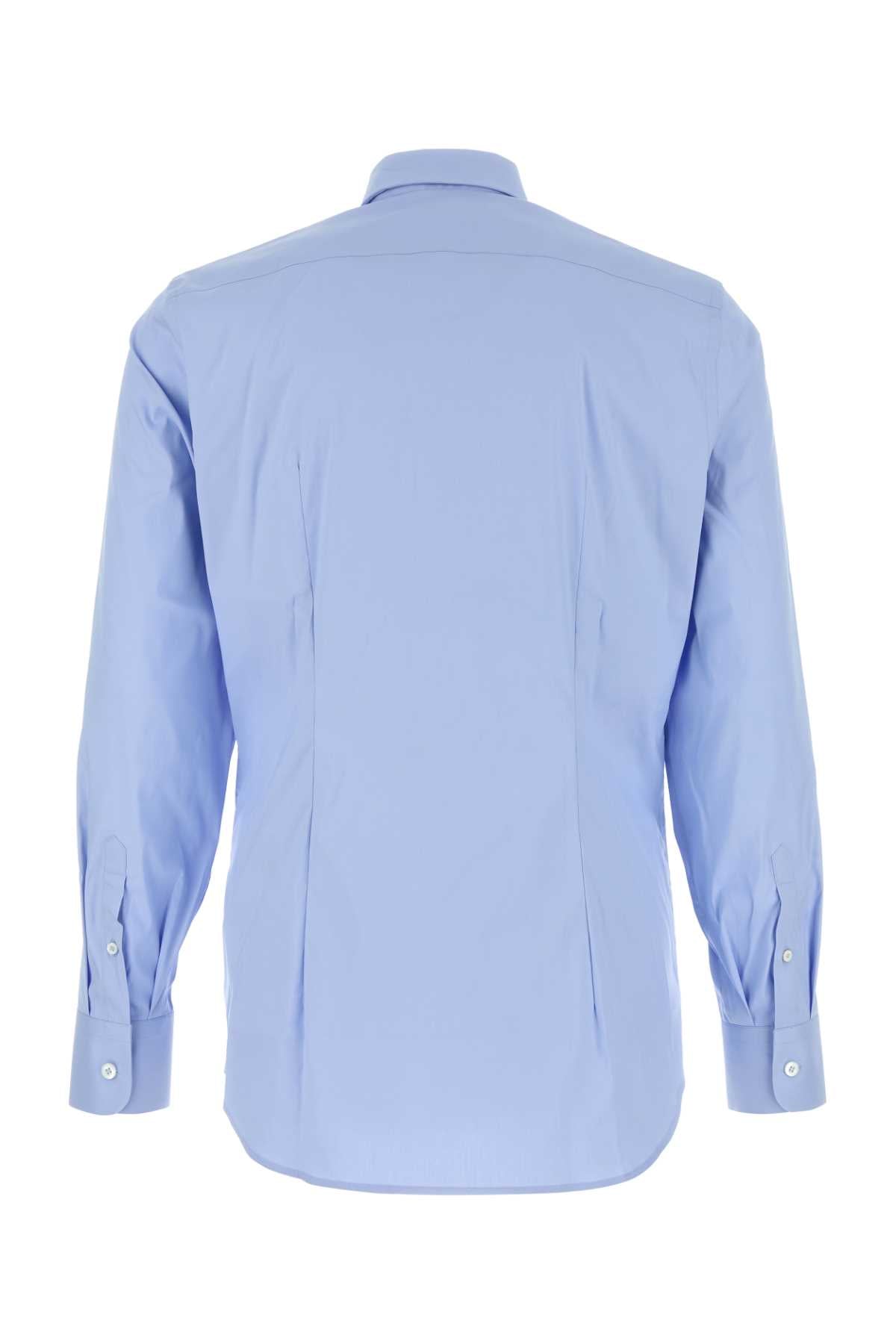 Light Blue Stretch Poplin Shirt Cielo Camicie