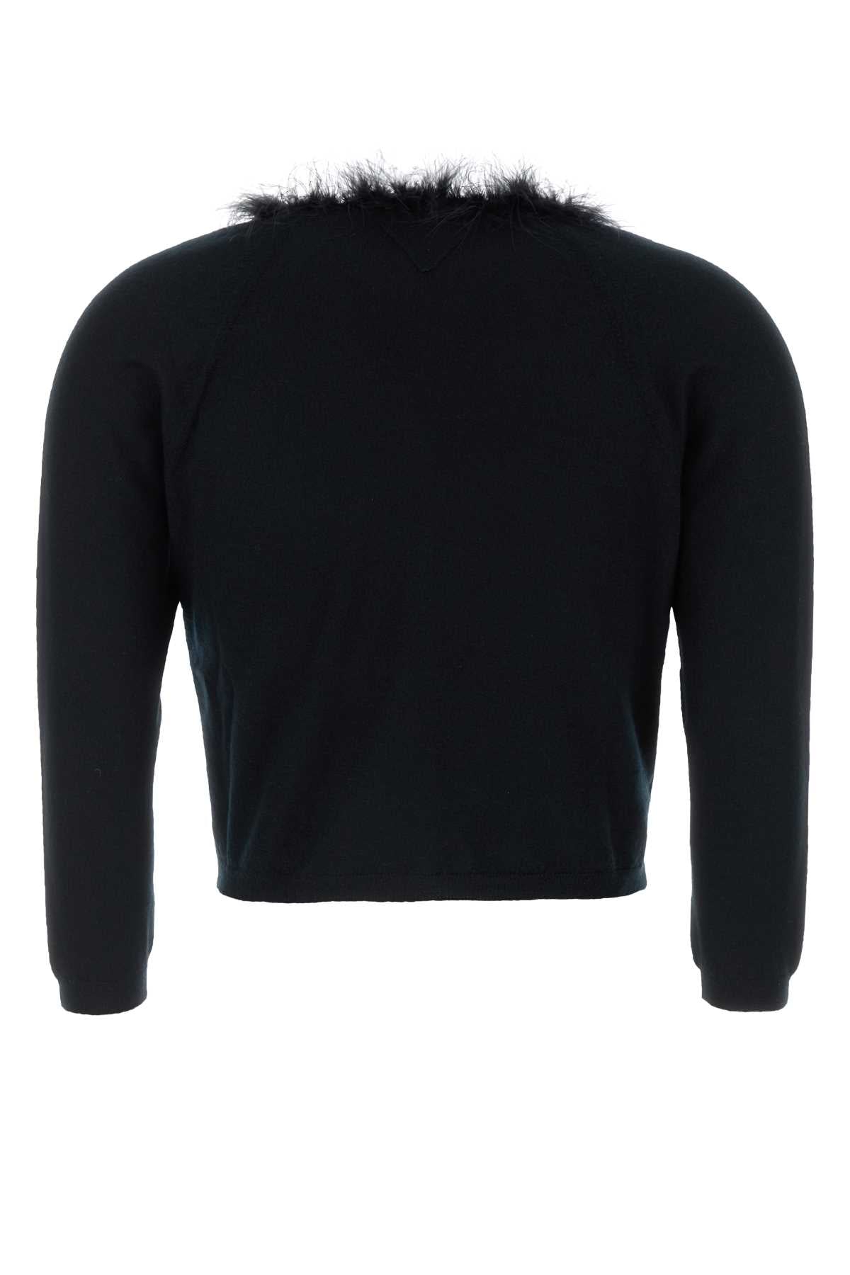 Black Cashmere Cardigan Nero Exterior: Maglieria