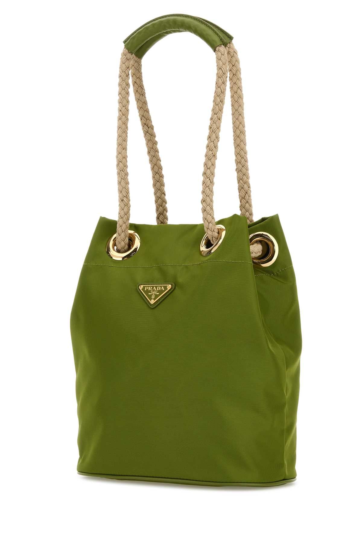 Green Re-Nylon Prada Mariner Bucket Bag Edera Recycledpolyamide-calfleather Borse A Secchiello