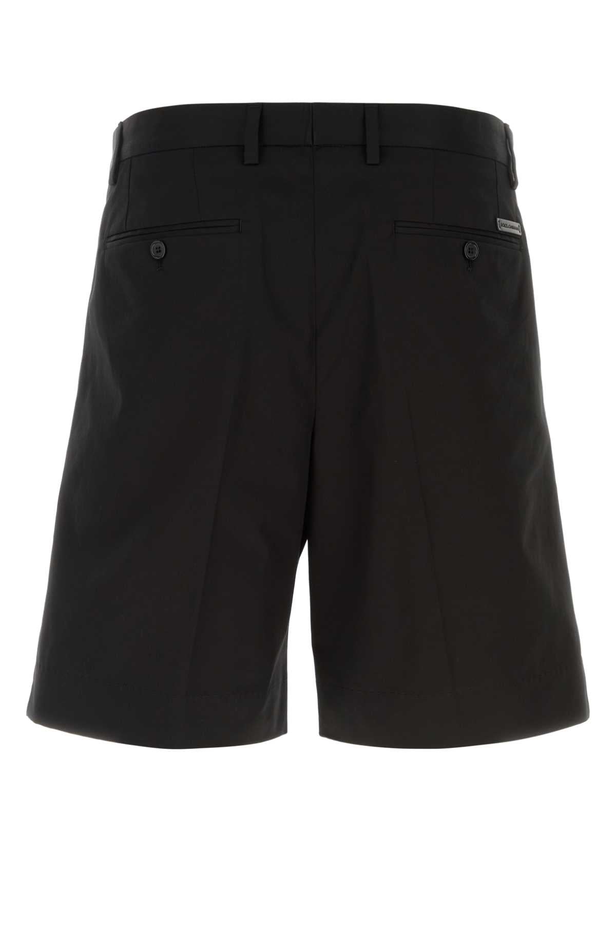 Black Stretch Cotton Bermuda Shorts Nero Co Ea