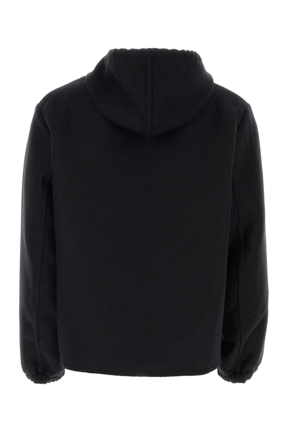 Black Wool Blend Sweatshirt Blackgrey Exterior: Silk Felpe