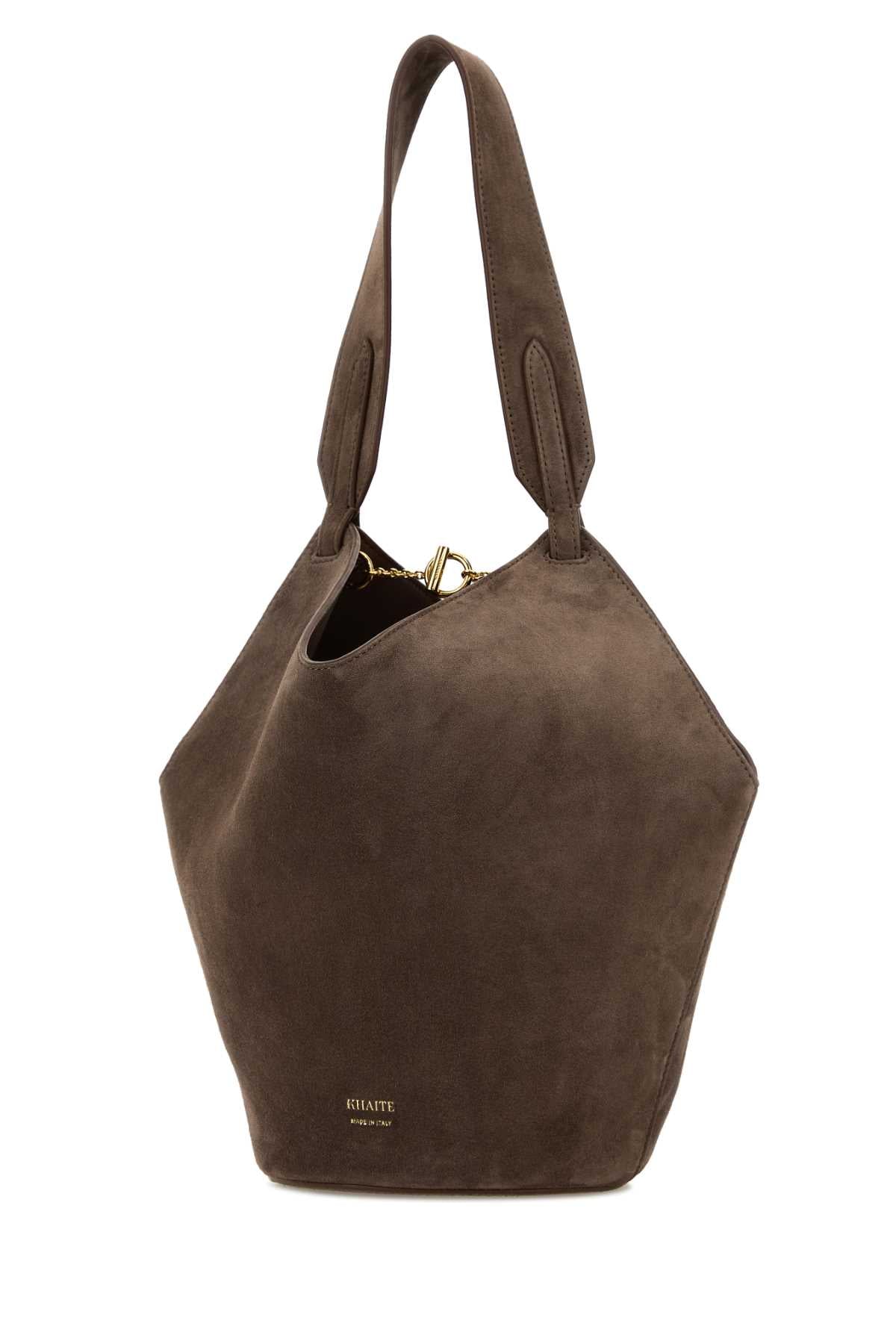Mud Suede Mini Lotus Shoulder Bag Cedar Baby Calfskin Borse A Mano