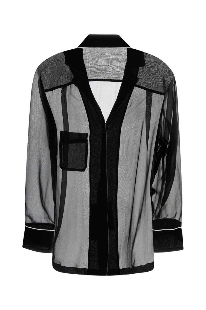 Black Chiffon Shirt Nero Exterior: Silk Camicie