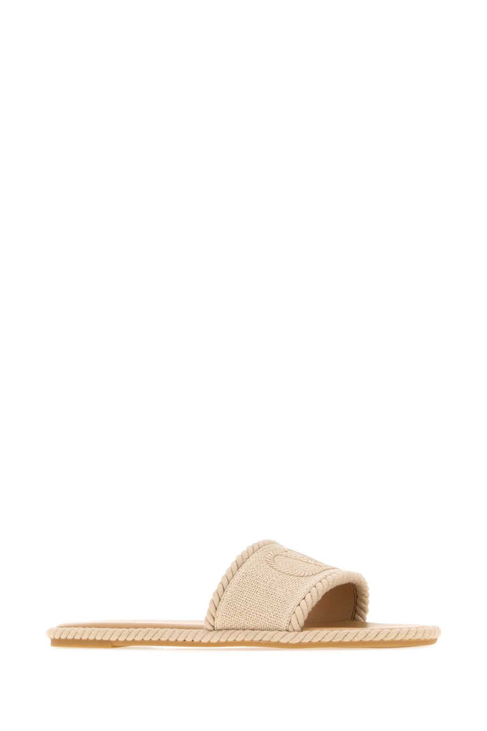 Sand Canvas Vlogo Signature Slippers Ecru