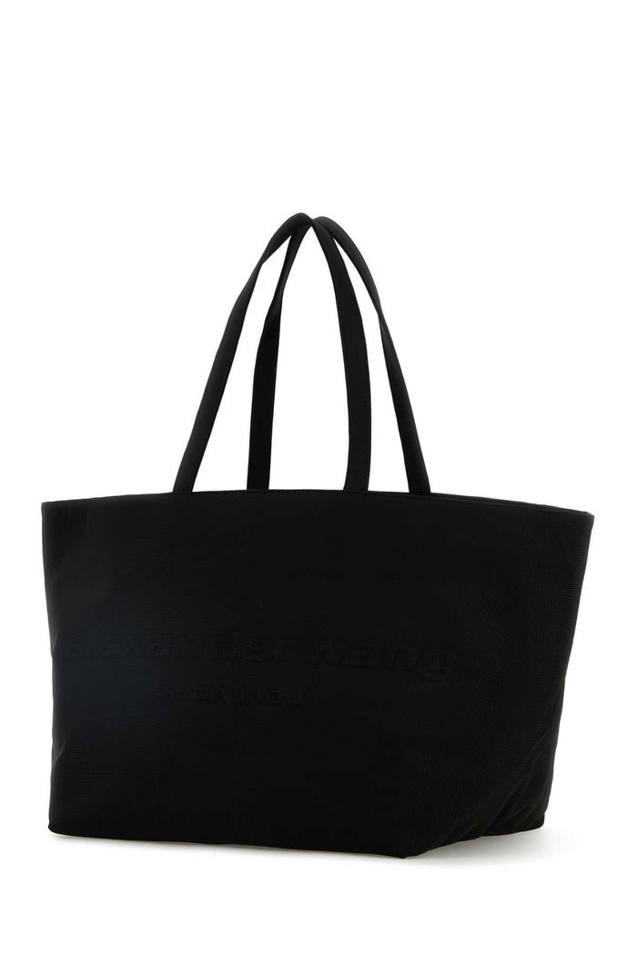 Black Nylon Punch Shopping Bag Borse A Mano