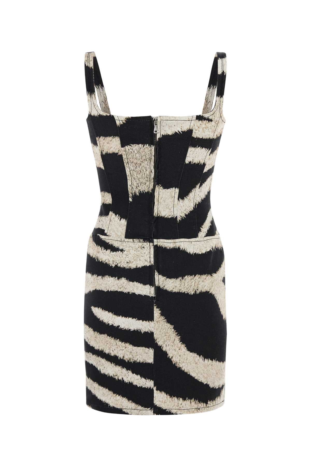 Printed Denim Mini Dress 99 Exterior: Cotton Abiti