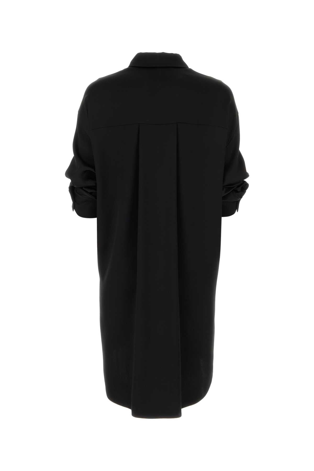 Black Satin Shirt Dress Exterior: Silk Abiti