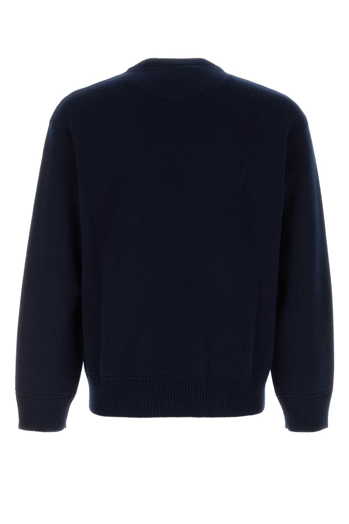 Dark Blue Wool Sweater Navy Exterior: Virgin Maglieria