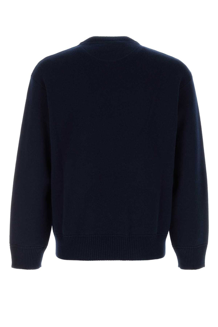 Dark Blue Wool Sweater Navy Exterior: Virgin Maglieria