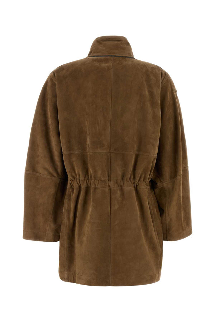 Biscuit Suede Jacket C9267 Exterior: Giacche E Gilet
