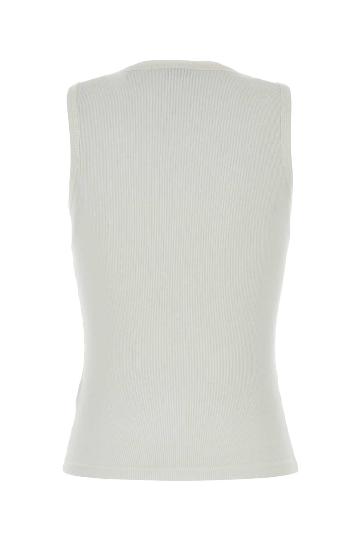 White Cotton Tank Top Chalk Exterior: T-shirt