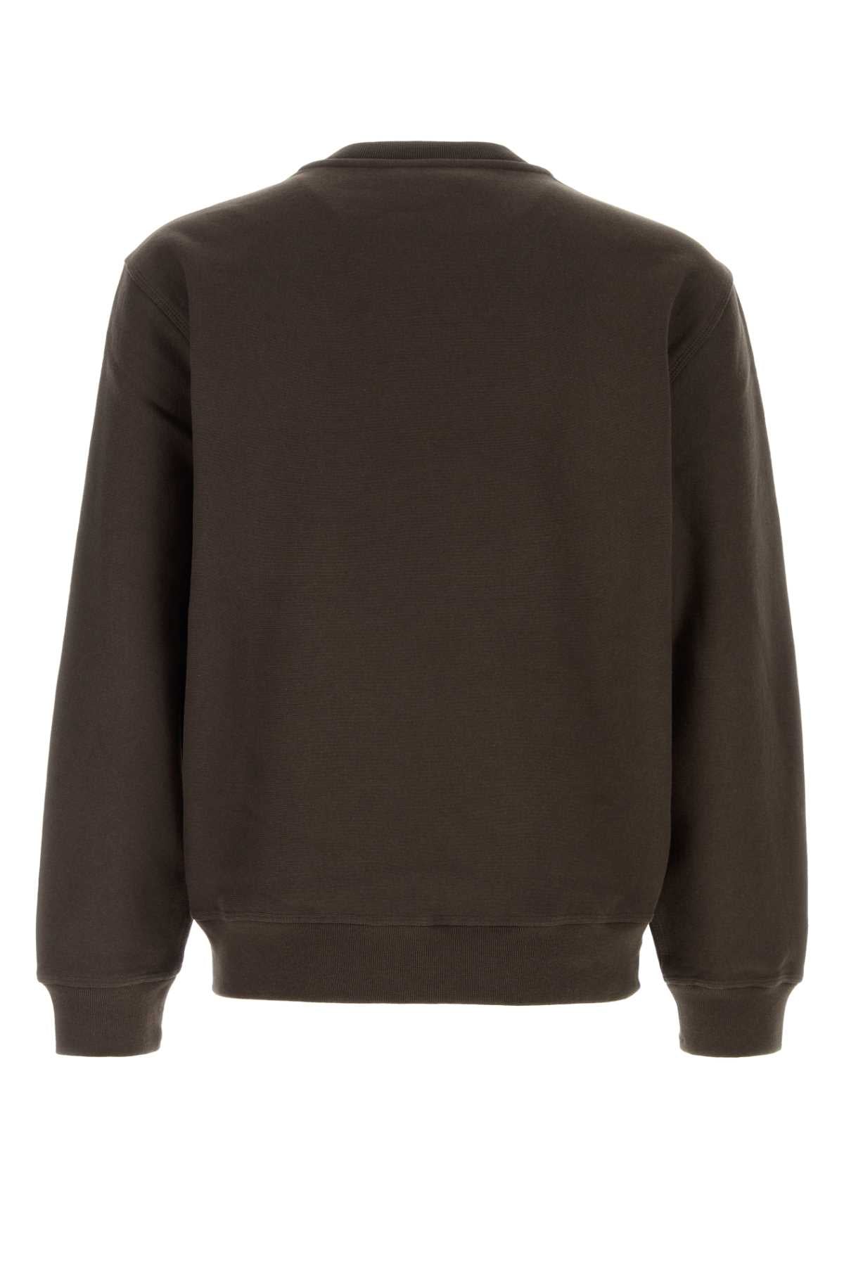 Brown Cotton Blend Sweatshirt Shadow Exterior: Polyester Felpe