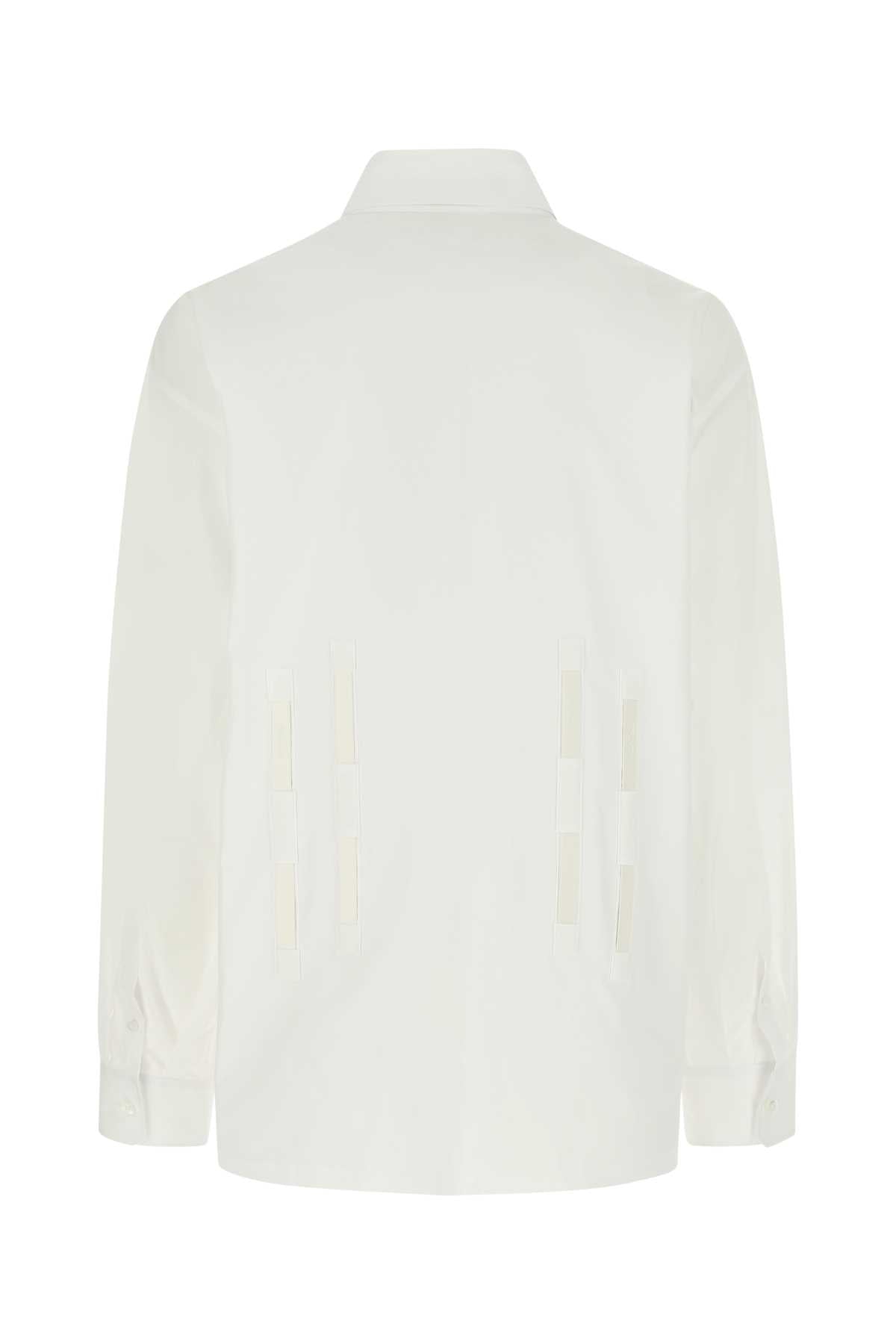 White Poplin Oversize Shirt F0009 Exterior: Cotton Camicie