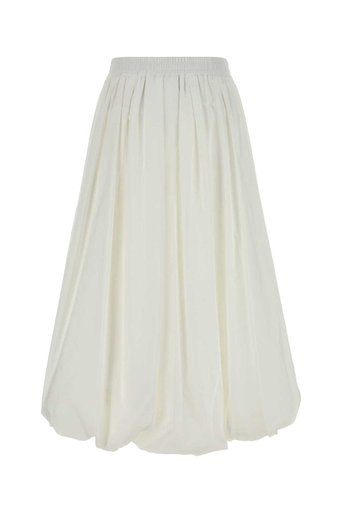 White Poplin Nuvole Skirt 038 Gonne