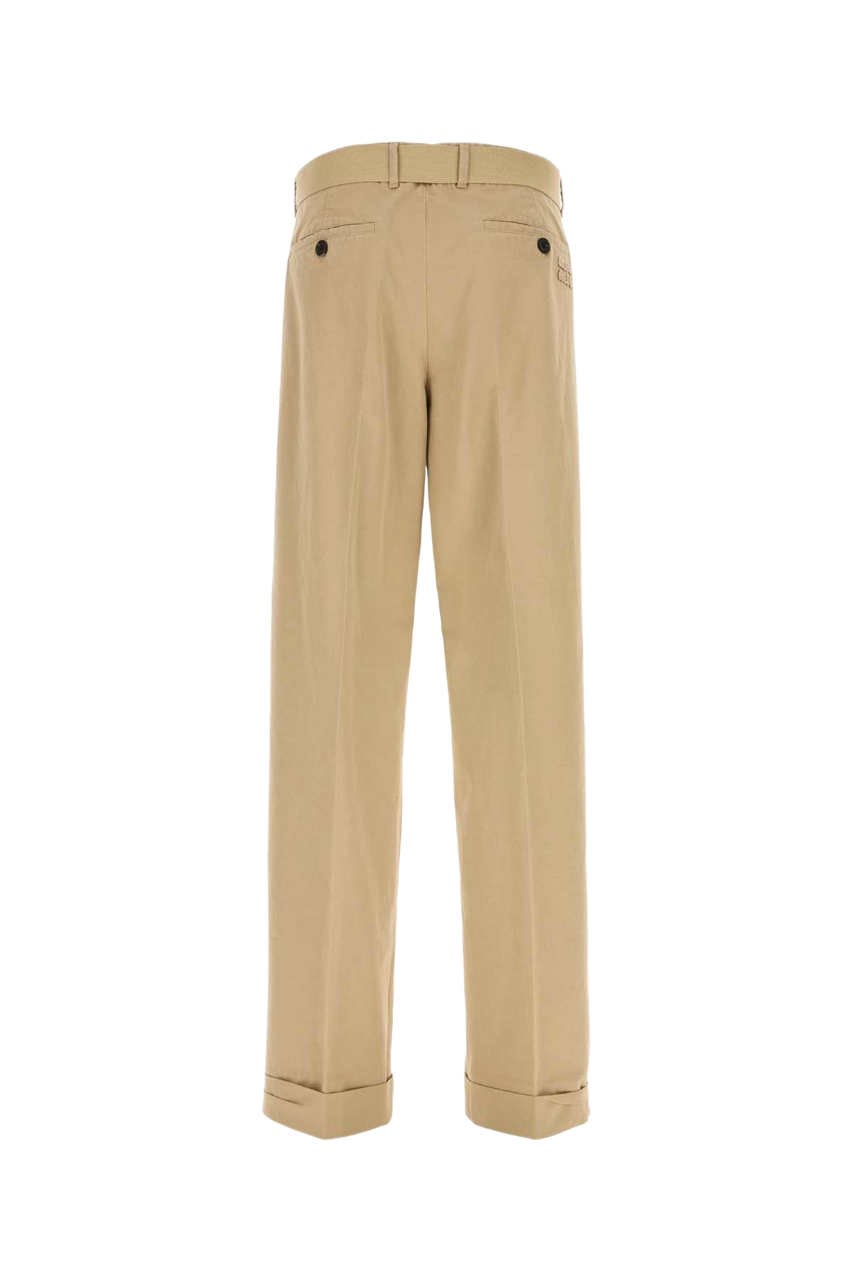 Beige Cotton Pant Exterior: Recycled Pantaloni