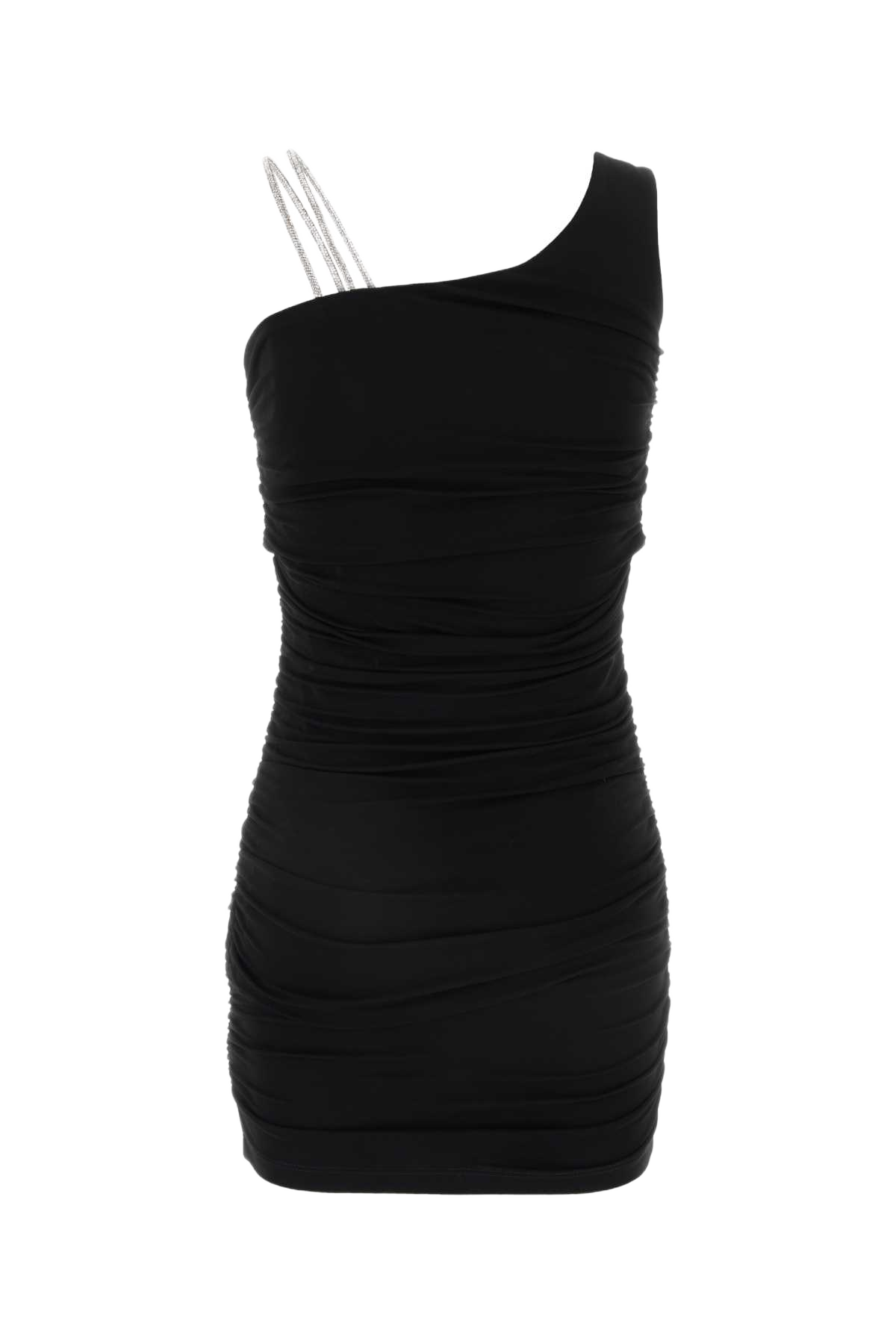 Black Stretch Viscose Mini Dress Blackbl Exterior: Elastane Abiti