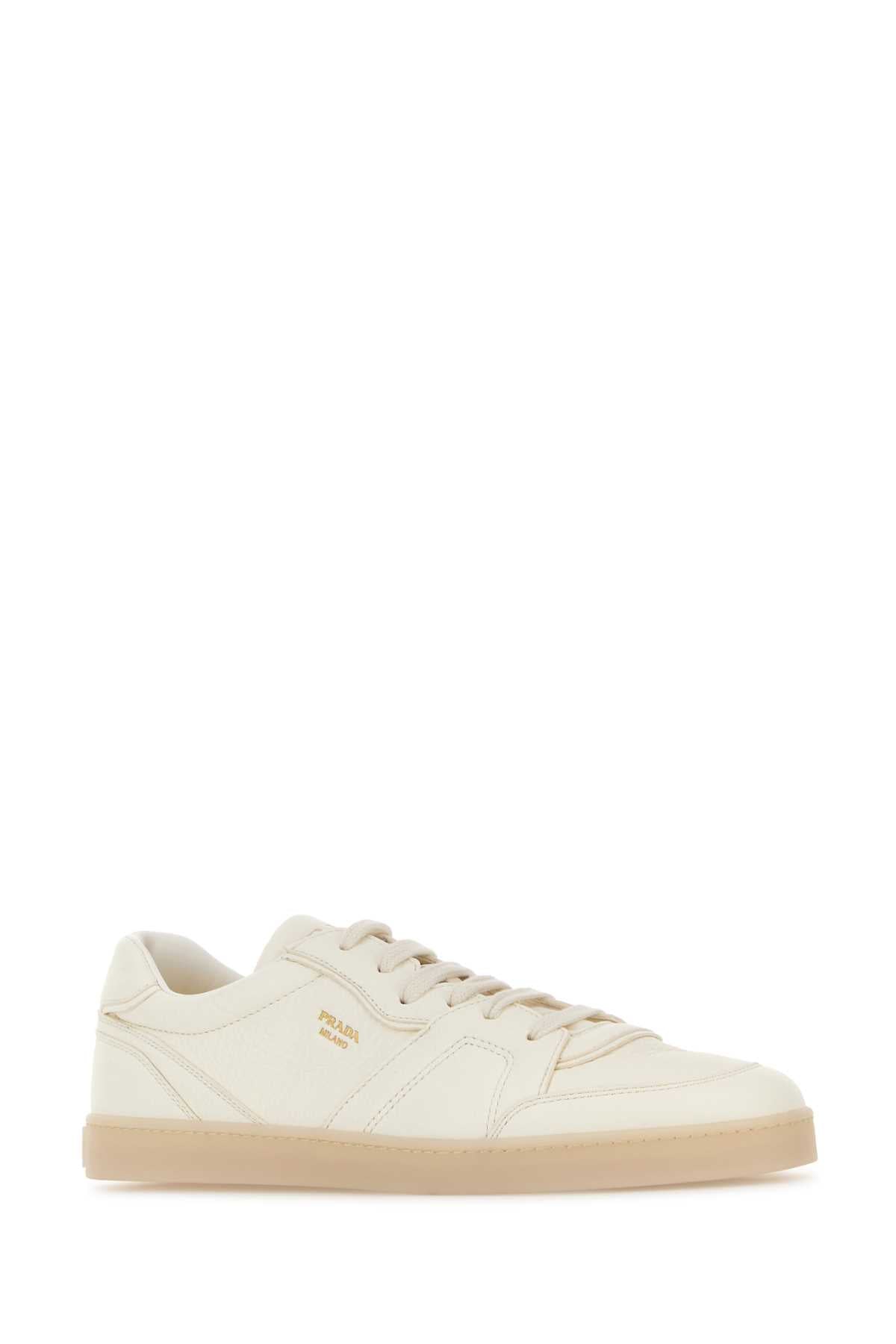 White Leather Sneakers Avorio