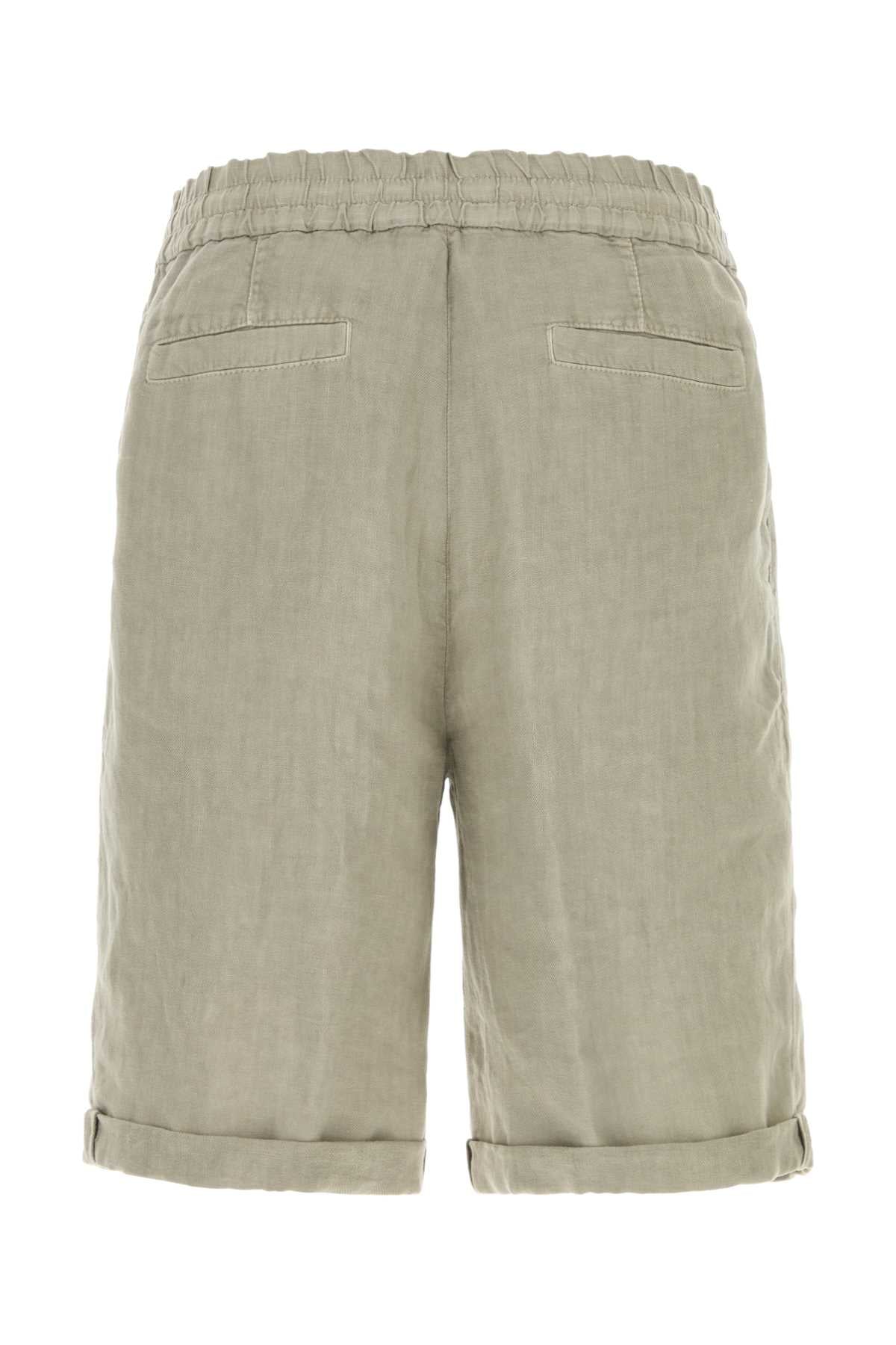 Dove Grey Linen Bermuda Shorts Brownfreddo Exterior: Pantaloni