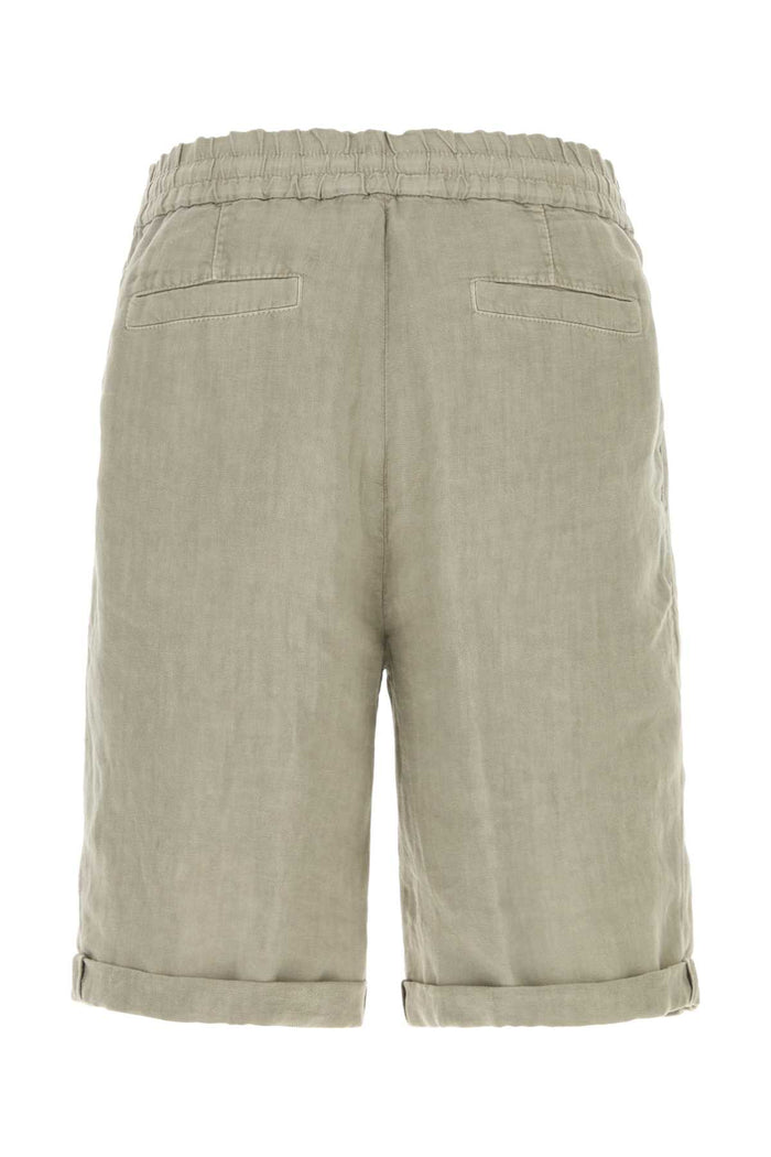 Dove Grey Linen Bermuda Shorts Brownfreddo Exterior: Pantaloni