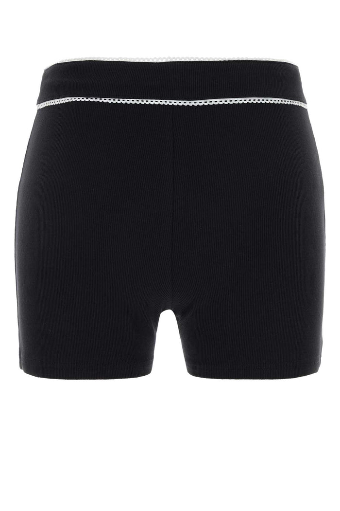 Black Stretch Cotton Shorts Bk99black Exterior: Elastane