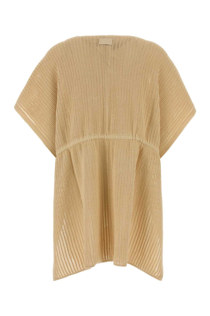 Sand Knit Poncho Rafia Exterior: Cotton Maglieria