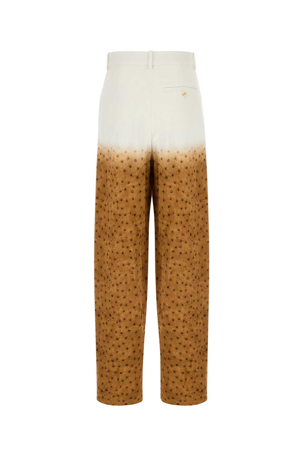 Printed Crepe Pant Whitemulticolor Exterior: Viscose Elastane Pantaloni