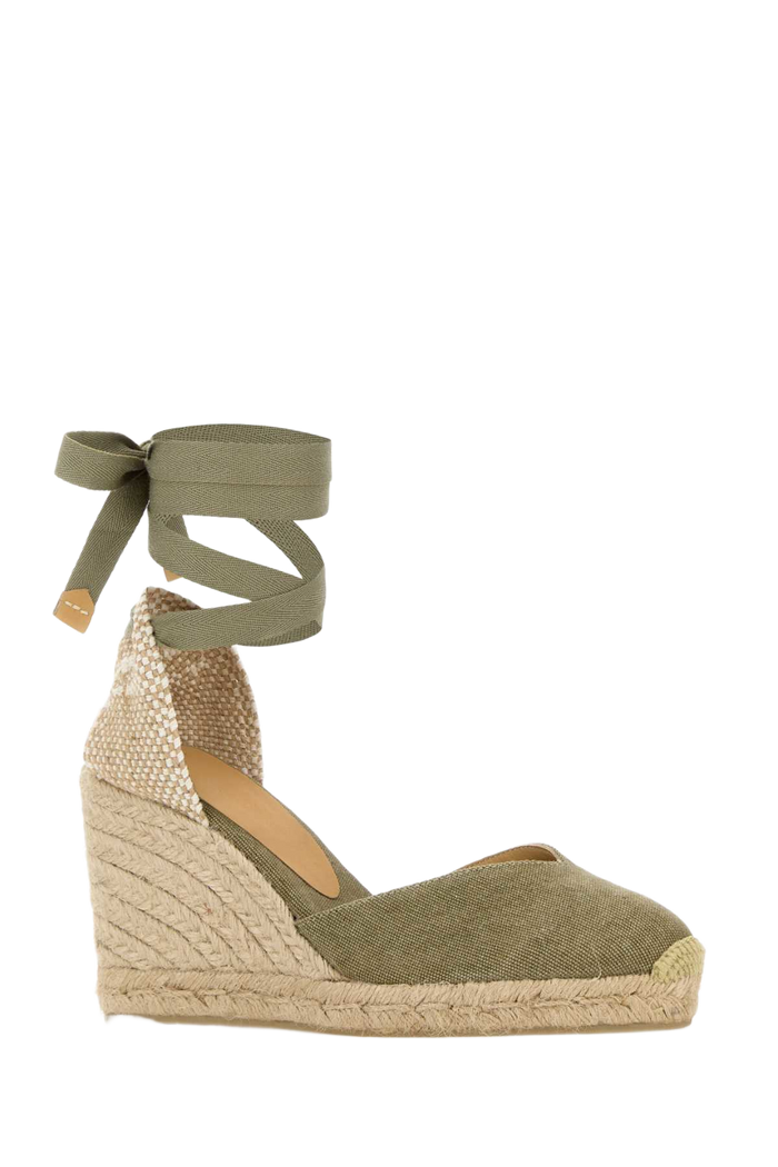 Sage Green Canvas Chiara Wedges Laurel Espadrillas