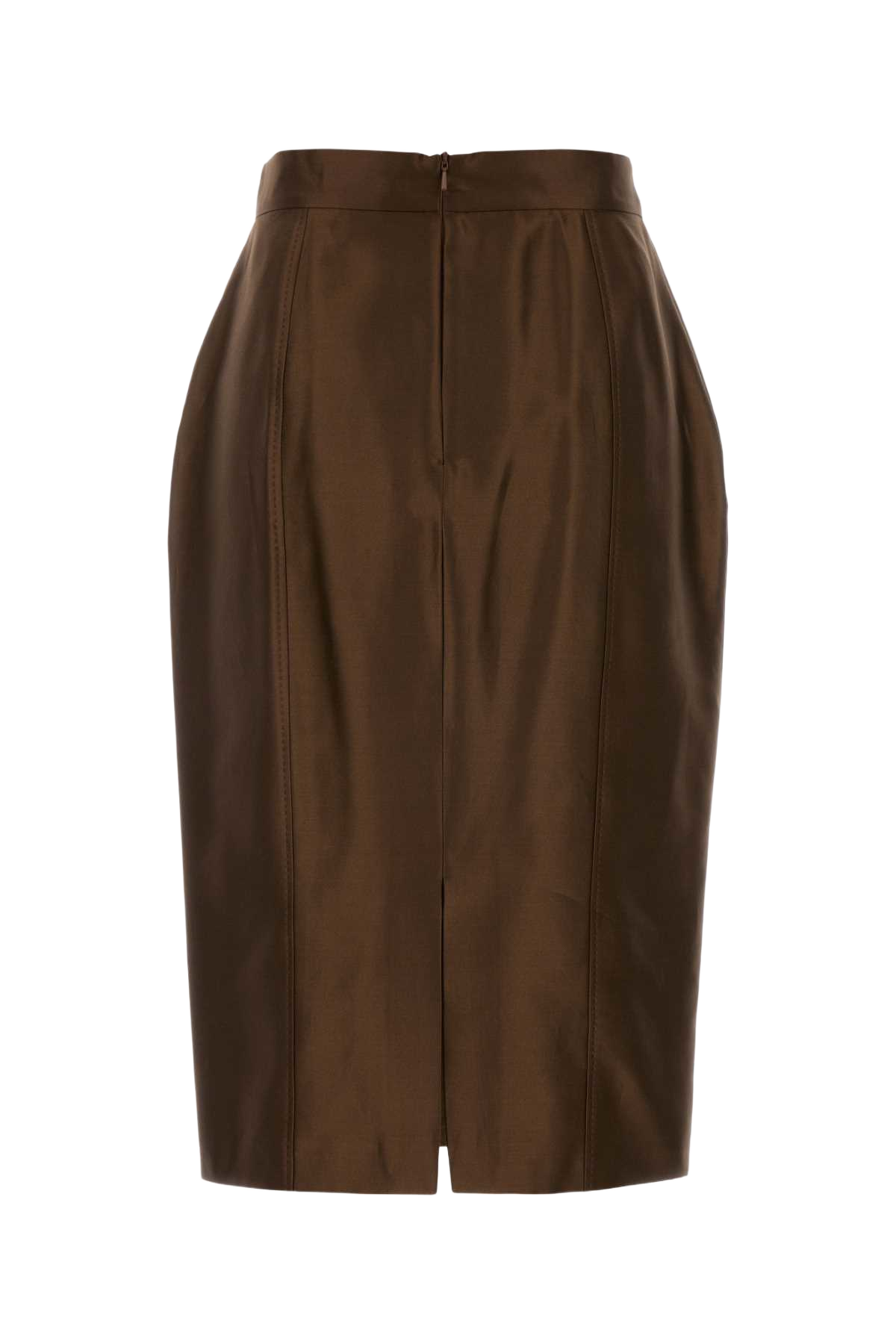 Chocolate Cotton Blend Egoista Skirt Cioccolato Gonne