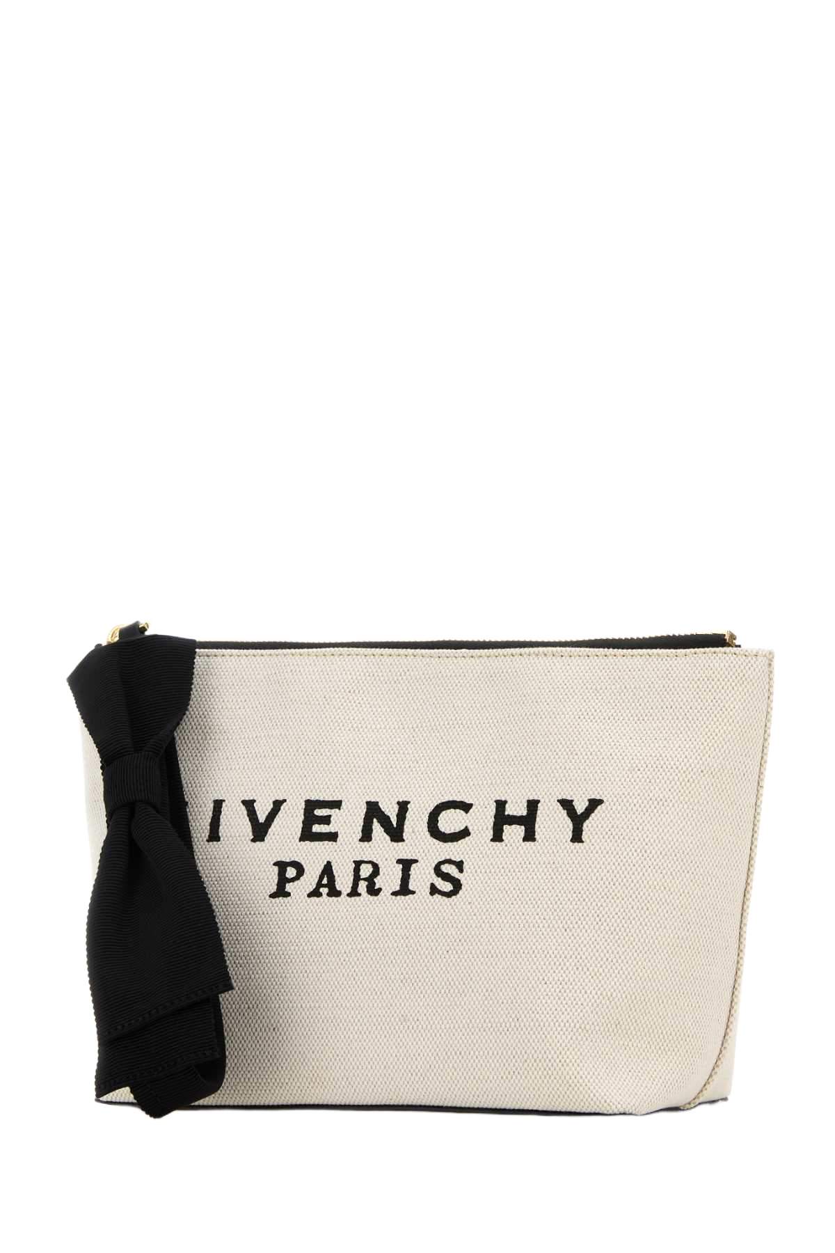 Ivory Canvas Pouch Beigeblack Beauty Case