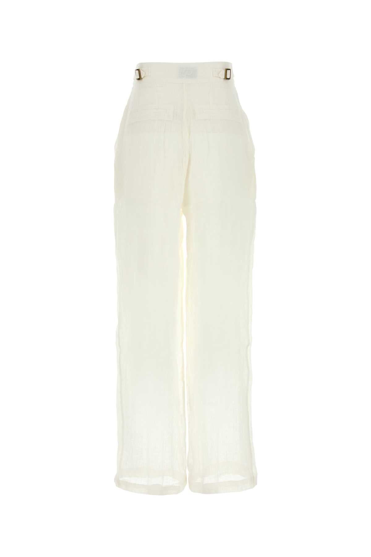 White Linen Sohag Wide-Leg Pant Exterior: Organic Pantaloni