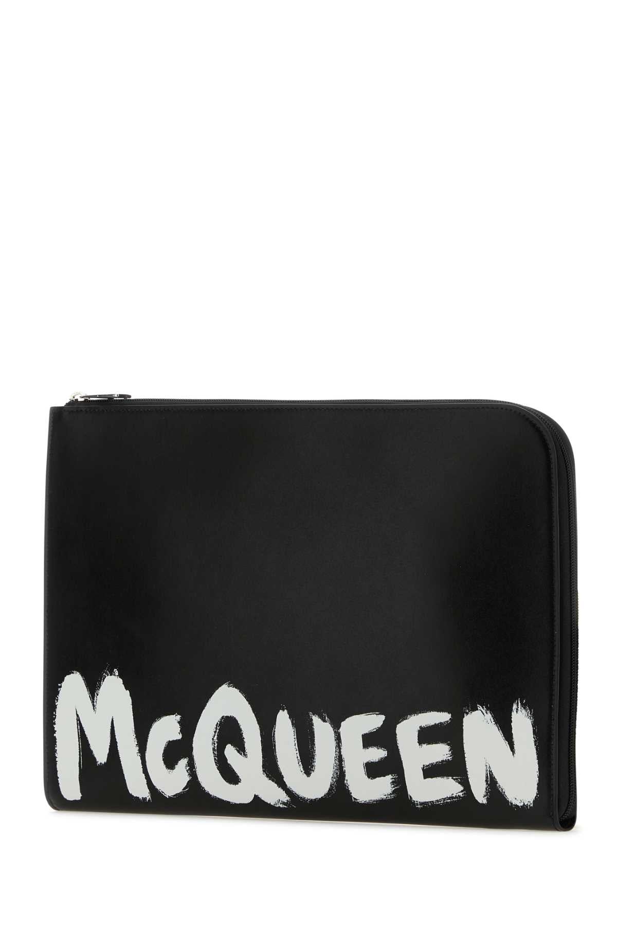 Black Leather Document Holder Blackwhite Extra-accessori