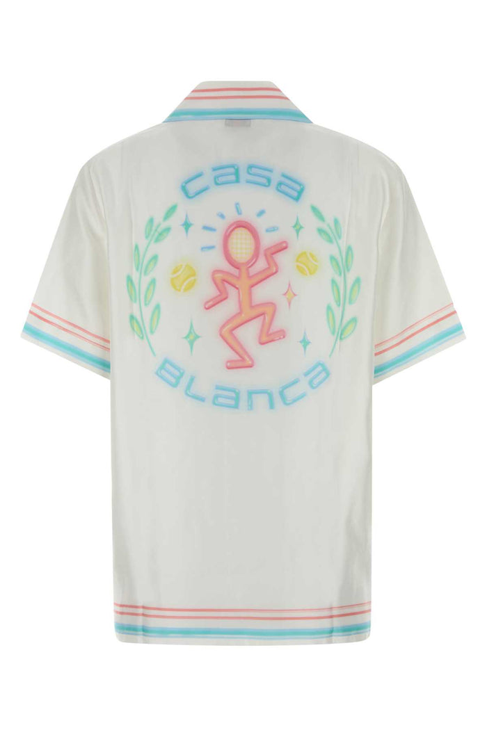White Silk Shirt Dancejoy Exterior: Camicie