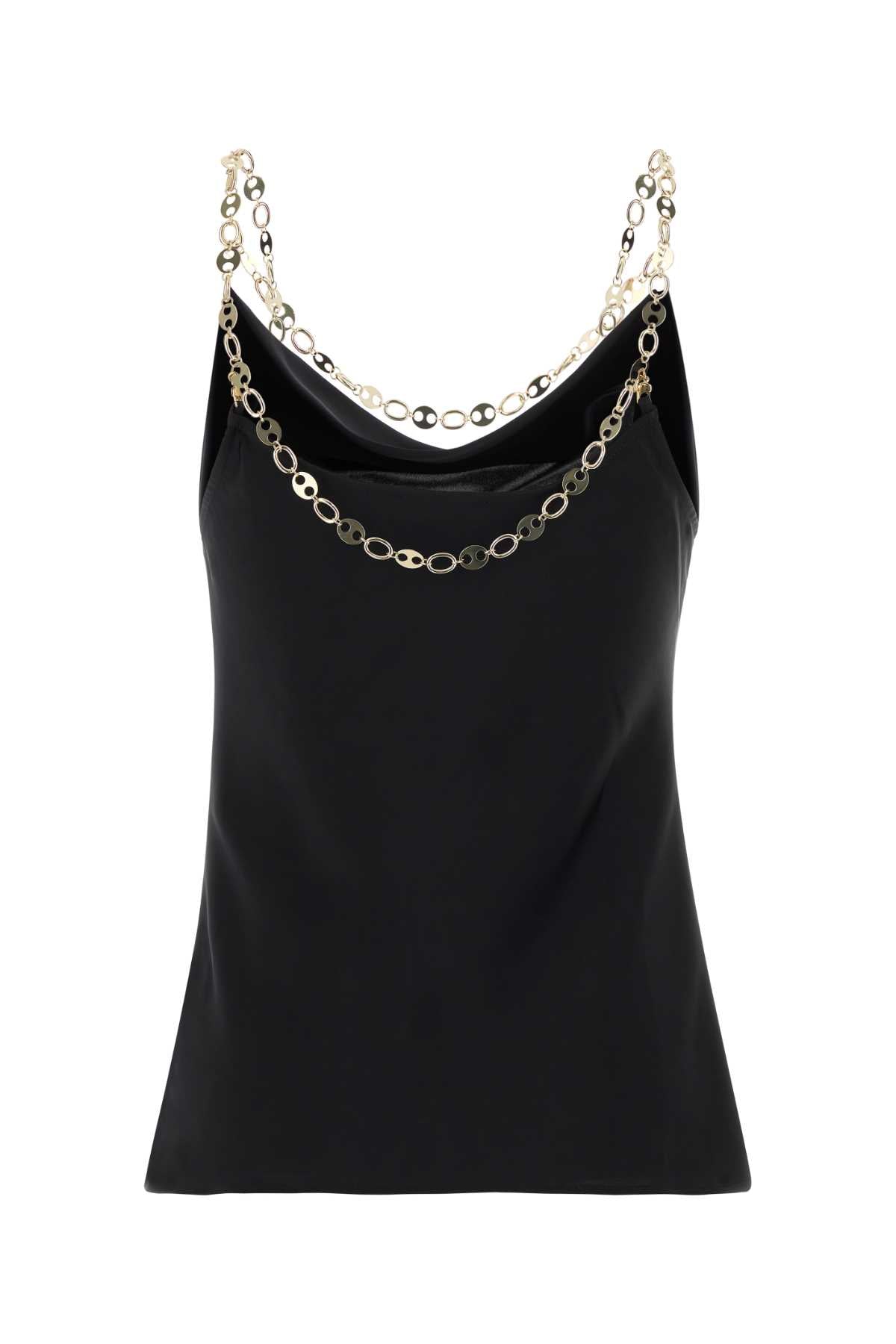 Black Satin Top Exterior: Polyester Maglie