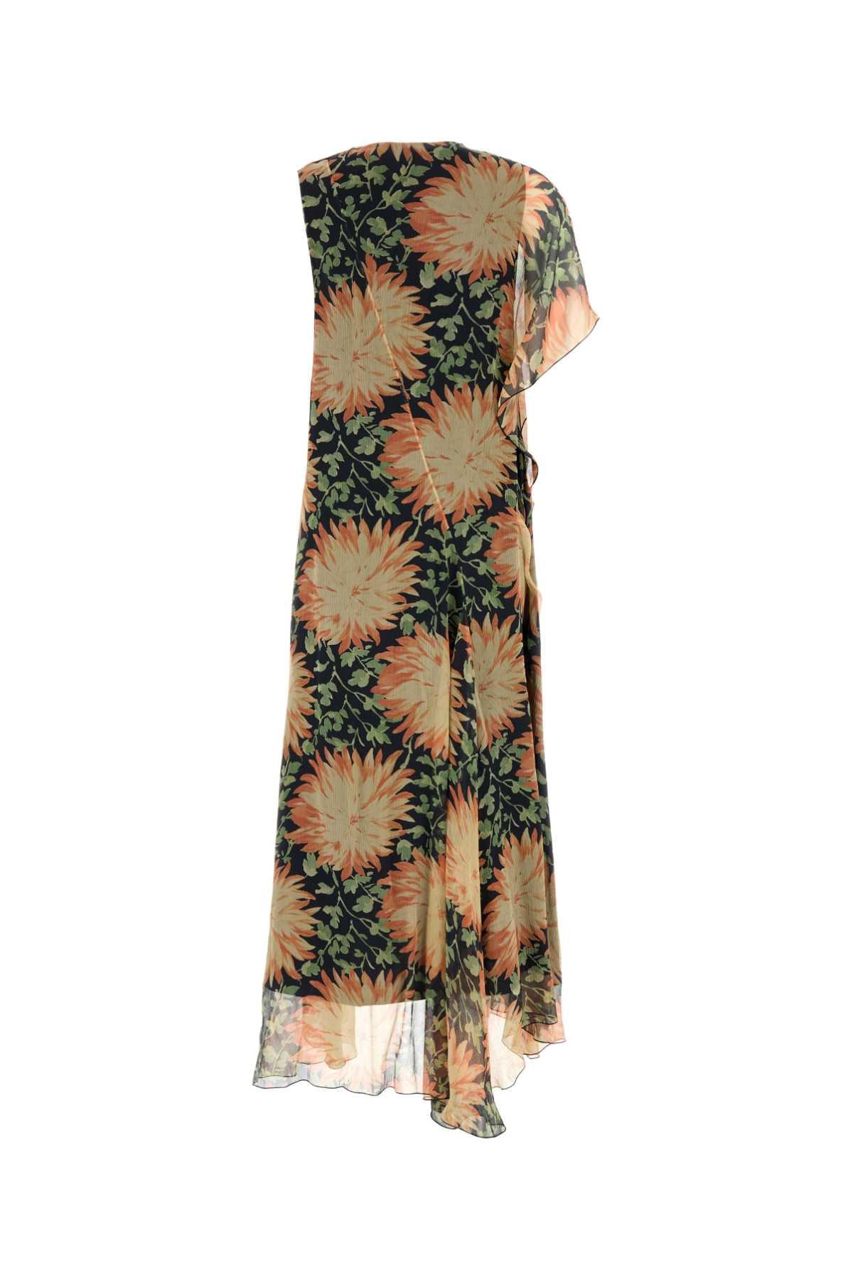 Printed Silk Dress Multicolor Exterior: Lining: Abiti