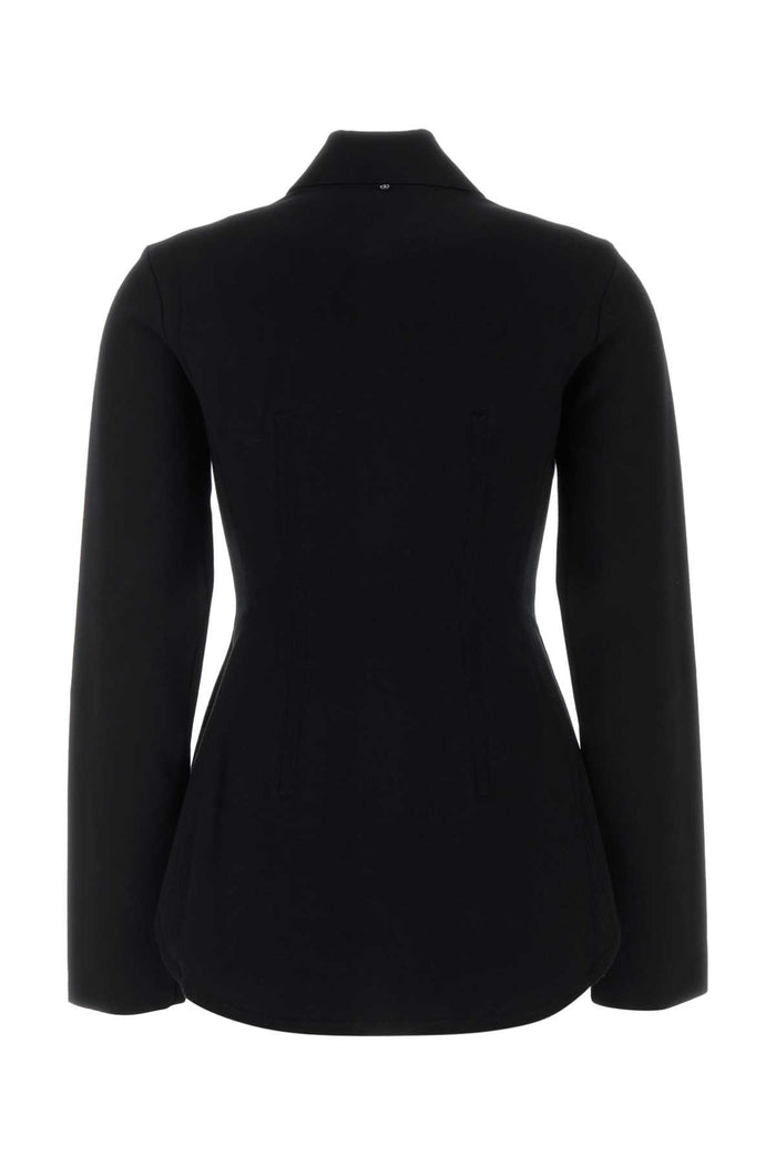 Black Viscose Blend Baffo1234 Cardigan Nero Exterior: Polyester Maglieria
