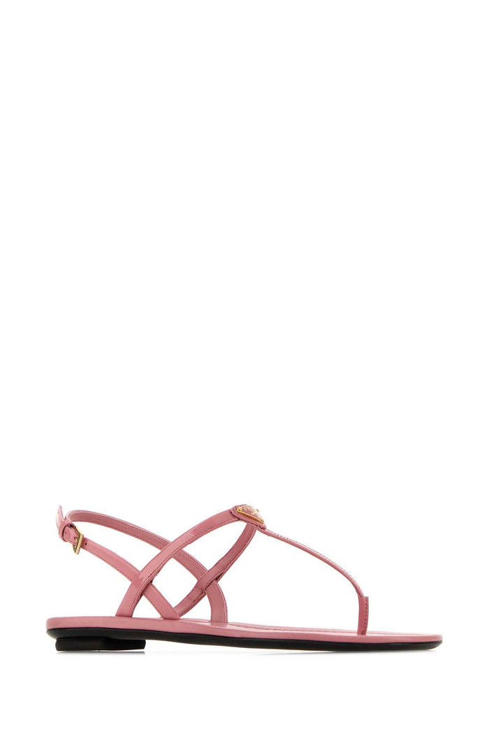 Pink Leather Thong Sandals Petalo Sandali