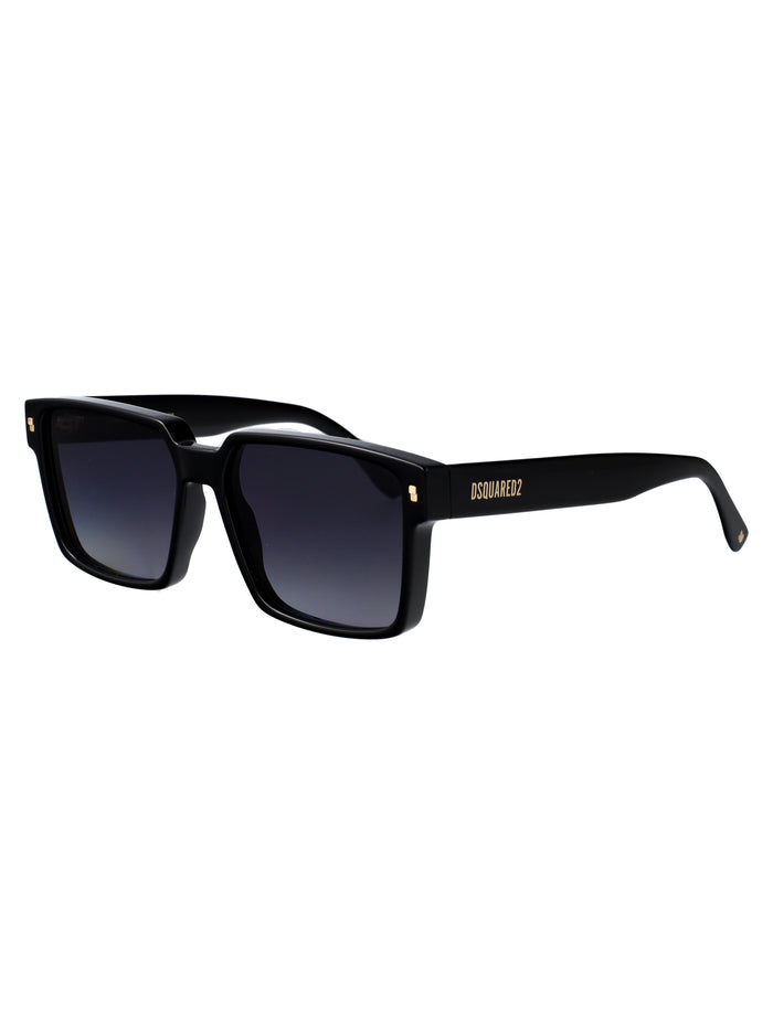 D2 0202-G-S Black Acetate Sunglasses