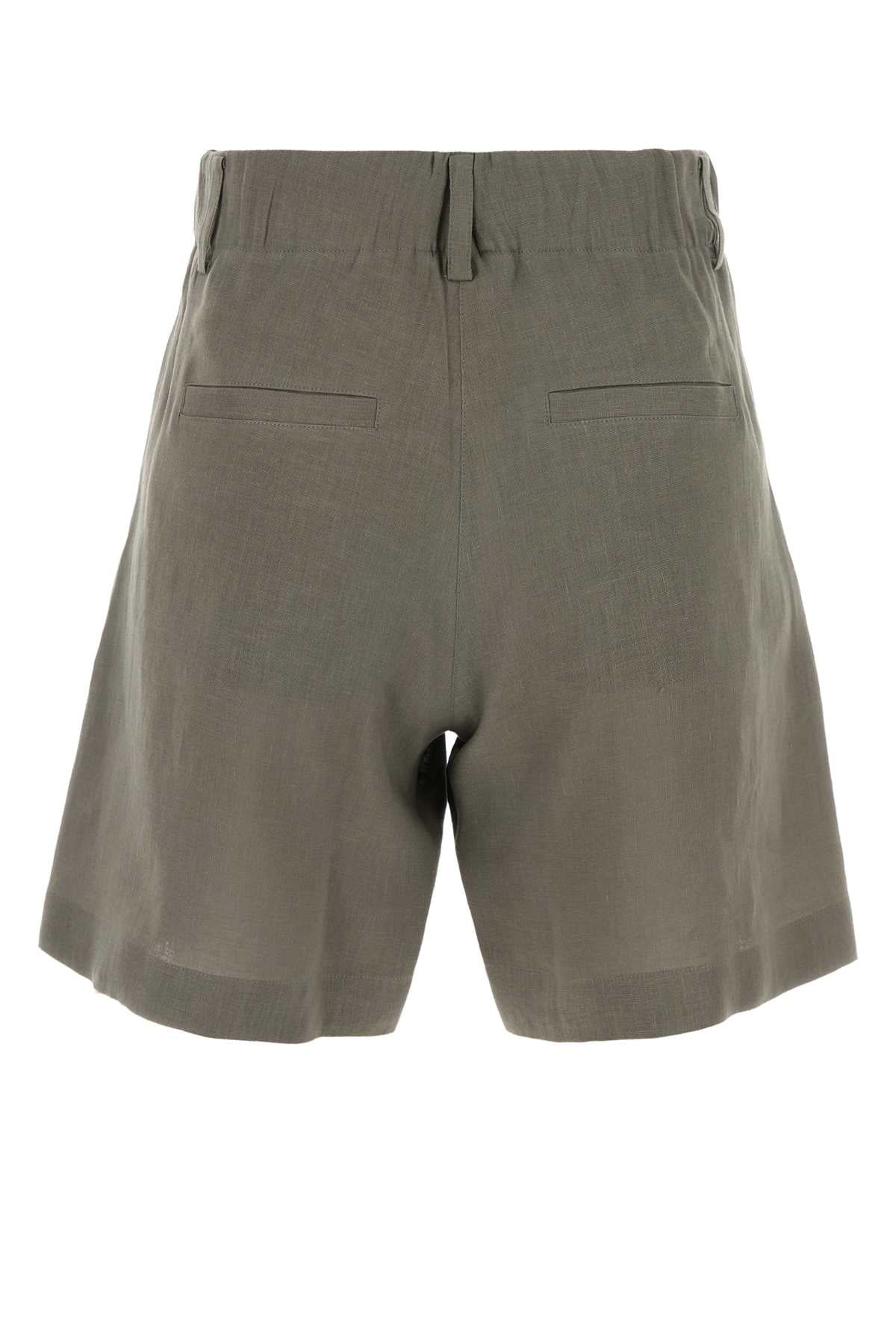 Sage Green Linen Shorts C1063 Exterior: Pantaloni