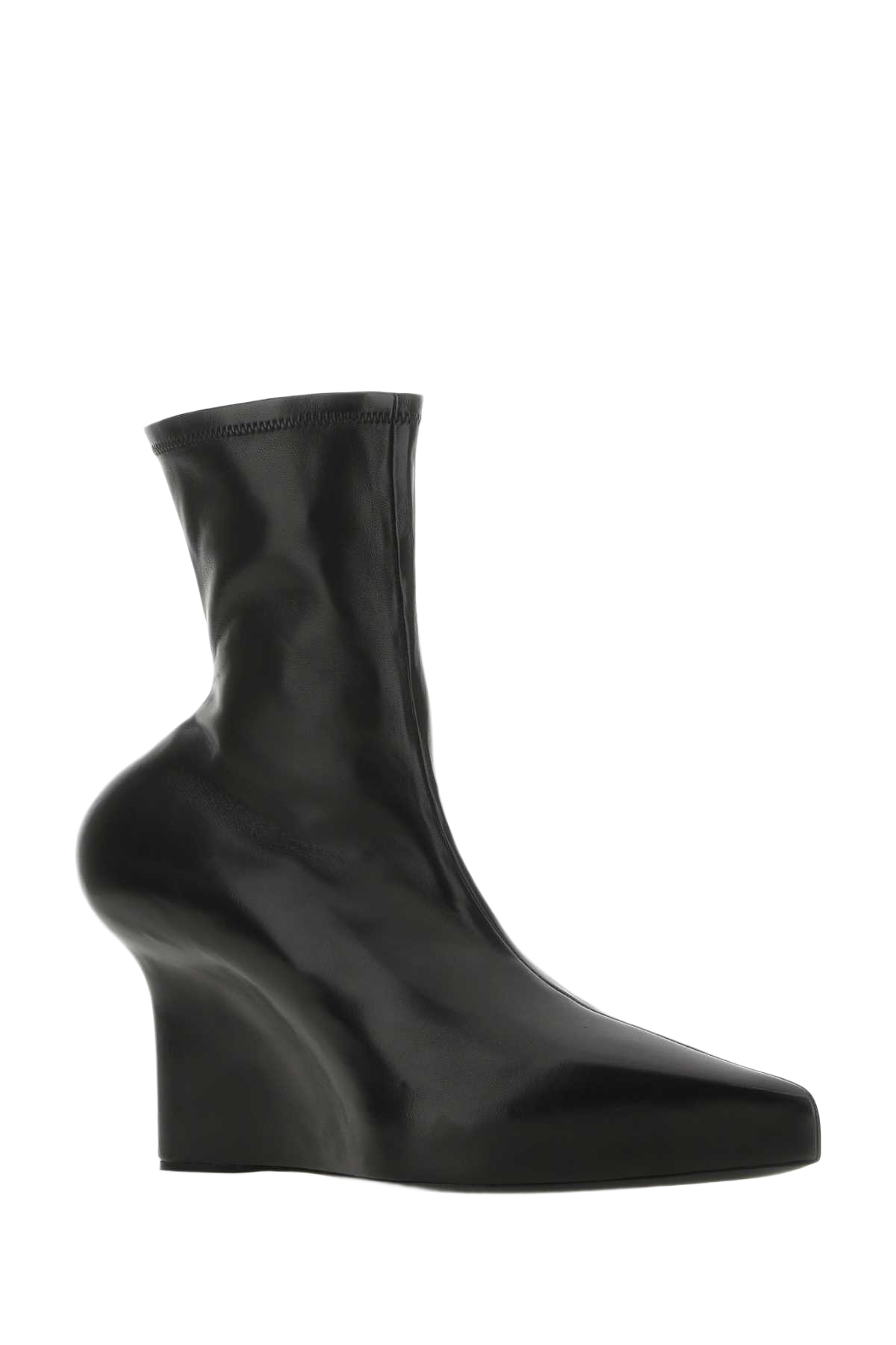 Black Nappa Leather Ankle Boots 001 Stivali