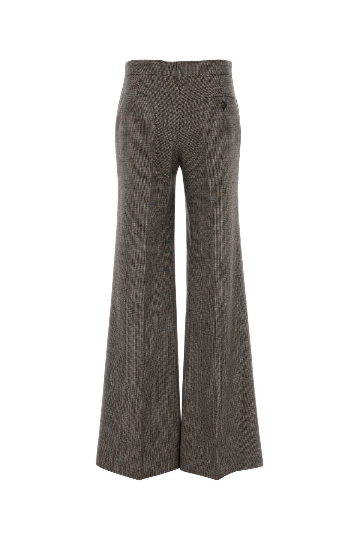Embroidered Wool Palazzo Pant Camelgrey Exteiror: Pantaloni