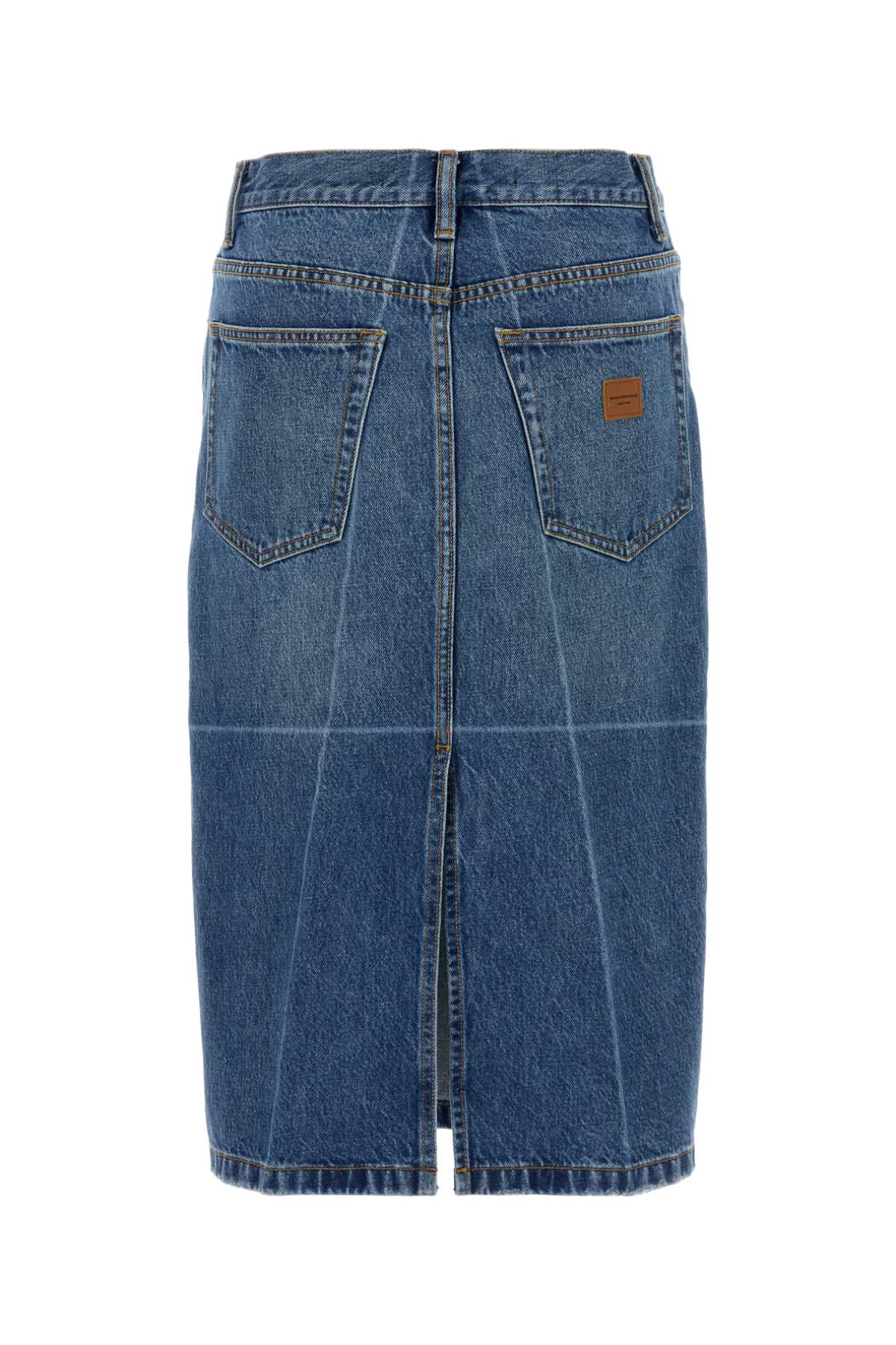 Denim Skirt Vintagemarbledblue Exterior: Cotton Gonne