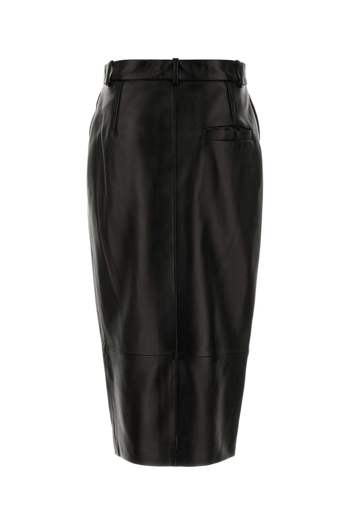 Black Leather Anden Skirt Exterior: Lamb Lining: Silk Gonne