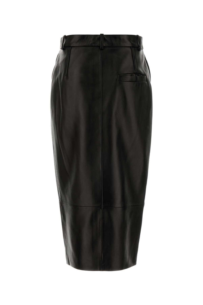 Black Leather Anden Skirt Exterior: Lamb Lining: Silk Gonne