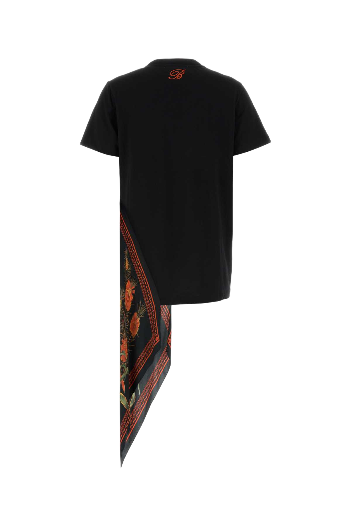 Black Cotton T-Shirt Multiblackorange