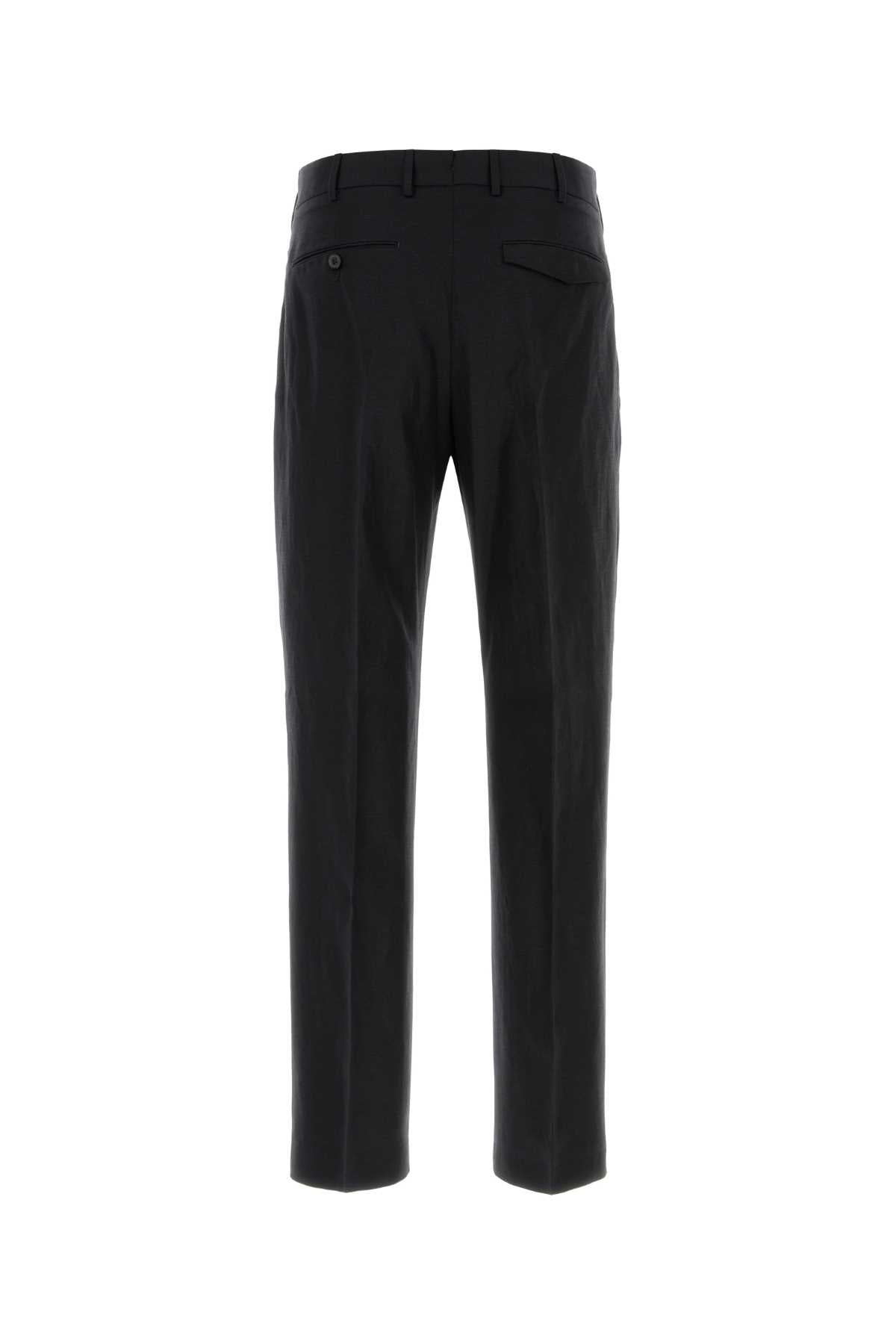 Black Wool Blend Michael Pant 0990 Exterior: Virgin Linen Pantaloni