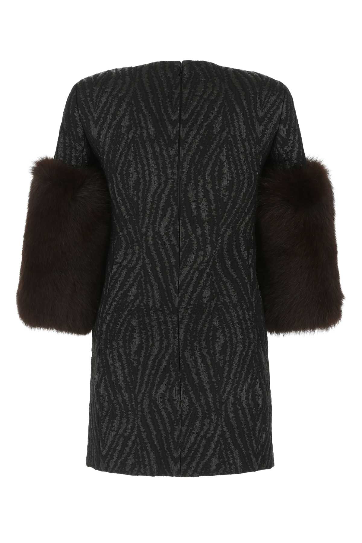 Black Damask Mini Dress 1000 Abiti