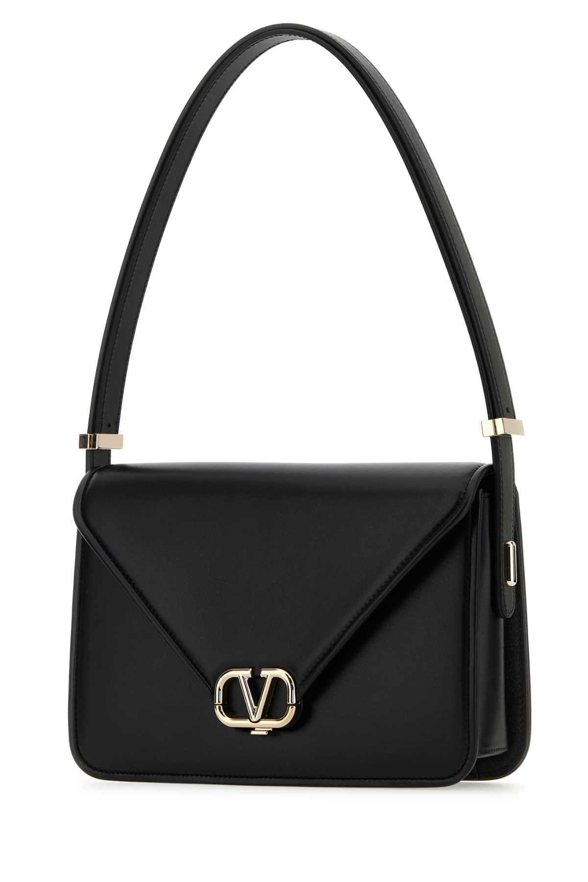 Black Leather Vlogo Shoulder Bag Nero Borse A Mano