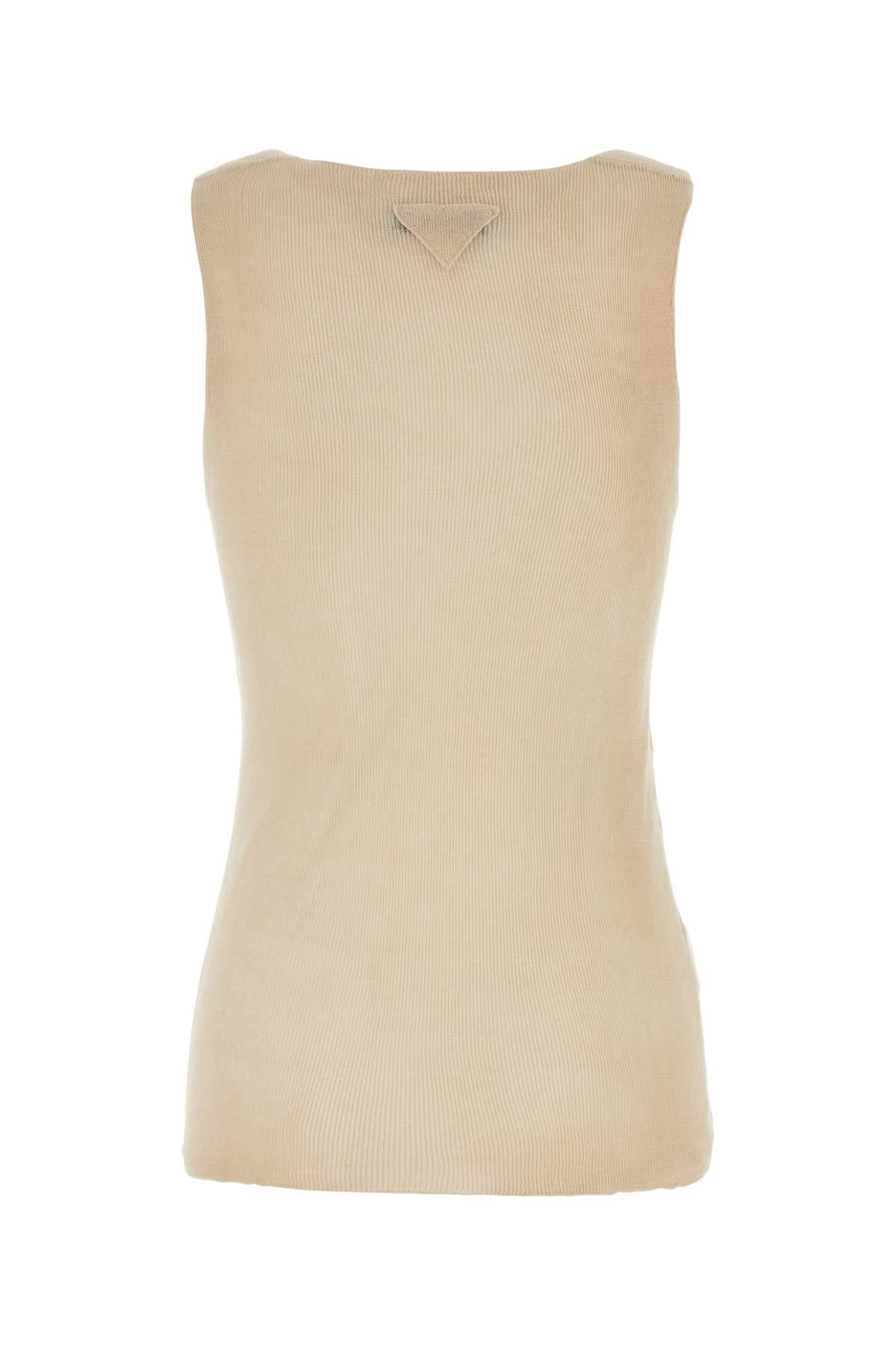 Sand Cotton Tank Top Albino Exterior: Maglie